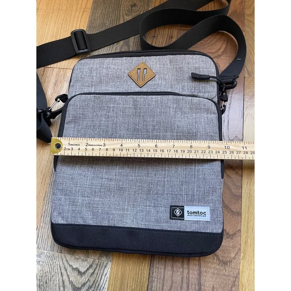 tomtoc A20-B03G Laptop Messenger Shoulder Bag Gray Padded Water Resistant